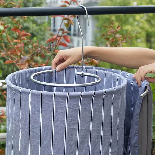Stainless Steel Round Spiral Quilt Sheets Hanger Blanket Han