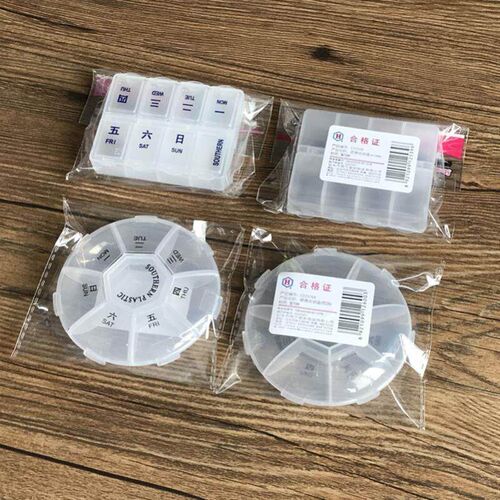 Pill Box Holder Weekly Medicine Storage Organizer Container