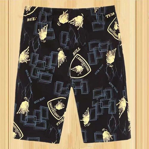 Summer Straight-tube Shorts Mens Thin Ice Silk Elastic Loos
