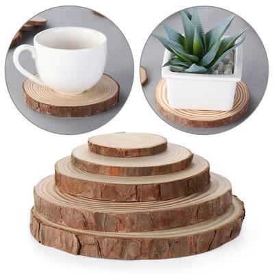 Natural Round Wood Coasters Cup Pad Tea Coffee Mug Mat Drink