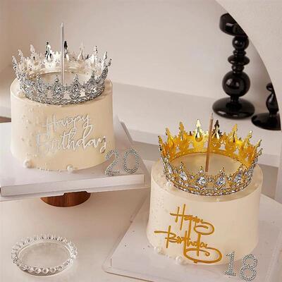 Beautiful Crystal Large Crown Cake Topper Crown Cake Topper