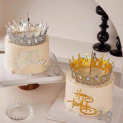 Beautiful Crystal Large Crown Cake Topper Crown Cake Topper