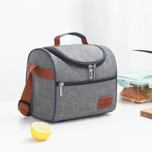 Portable Cooler Bags Zipper Thermal Lunch Bags Insulated Bag