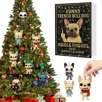 2025 Funny French Bulldog Advent Calendar 24 Days Hilarious