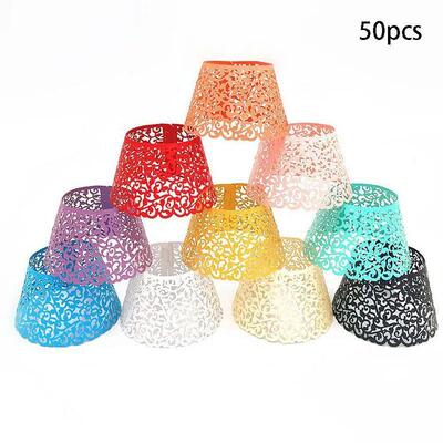 50/100pcs Laser Cut Hollow Cupcake Wrappers Baby Shower Muff