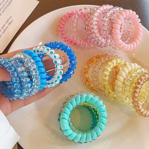 6Pcs/set Candy Color Elastic Hair Bands Korean Accessories f