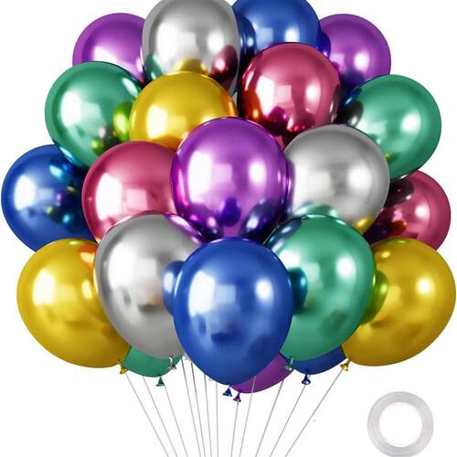 30pcs Chrome Latex Balloon White Pink Blue Helium Ball Weddi