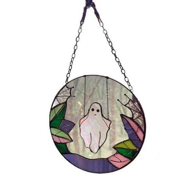 Swing Ghost Suncatcher Pendant Spooky Halloween Swing Ghost