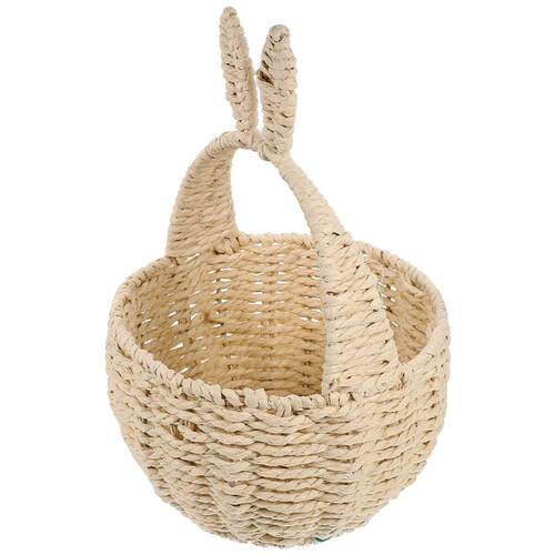 Easter Egg Hunt Basket Rabbit Ears Infant Toys Woven Candy D