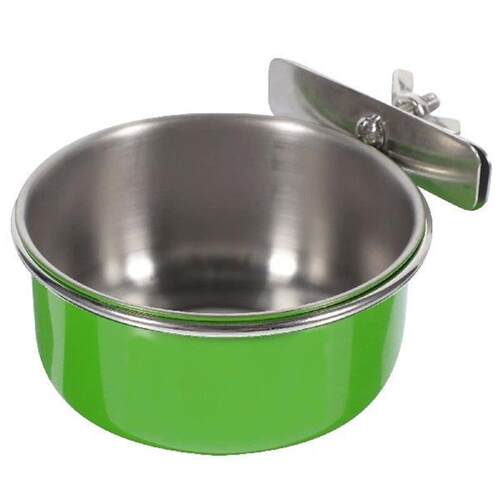 Stainless Steel Bird Food Bowl 10x4 5CM Green Single
