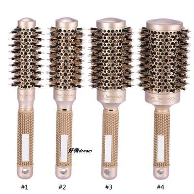 Barber Salon Round Hair Brush Ceramic Iron Hair Roller comb