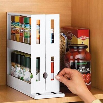 1PC Multifunction Rotating Spice Rack Seasoning Storage Org