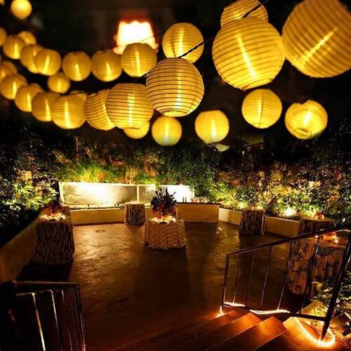 LED Solar Garden Light Lantern String Lights Outdoor Waterpr