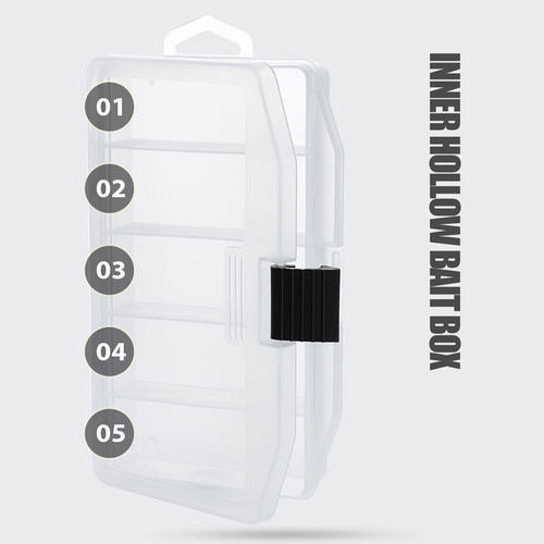 5 Grids Compartments Organizer Container Visible Plastic Fis