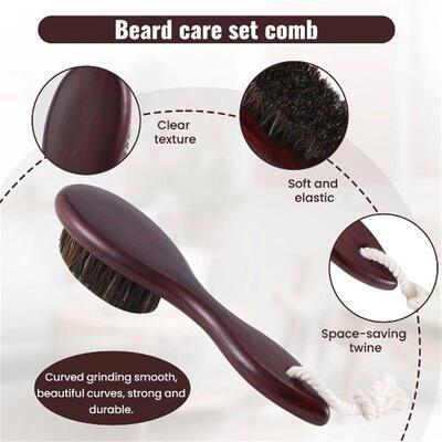 X11AA Horse Hair Wave Hair Beard Brush Hair Comb Wooden