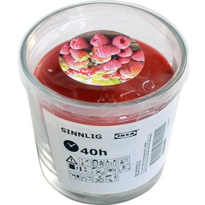 IKEA Sinnlig Scented Candle in Glass Red Garden Berries