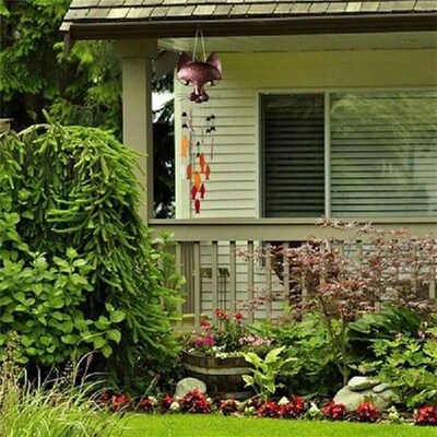 SOFT-Metal Cat Fish Wind Chimes Fish Cat Cast Iron Wind