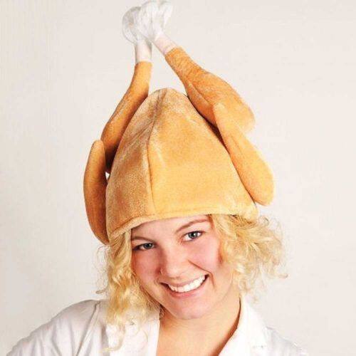 Stuffed Christmas Turkey Hat Adult Xmas Novelty Fancy Dress