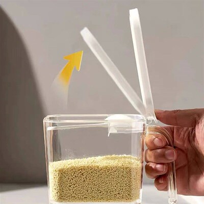1 Sealed Pop-Top Seasoning Box with Spoon, Household Moistur