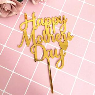 Baking Cake Toppers Happy Mothers Day Acrylic Cake Decorat
