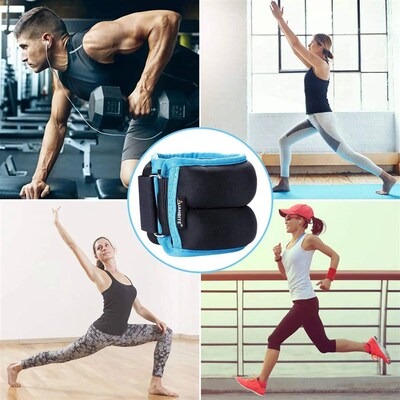 1 pair 1kg Adjustable Wrist Ankle Weights Straps Fitness Ank