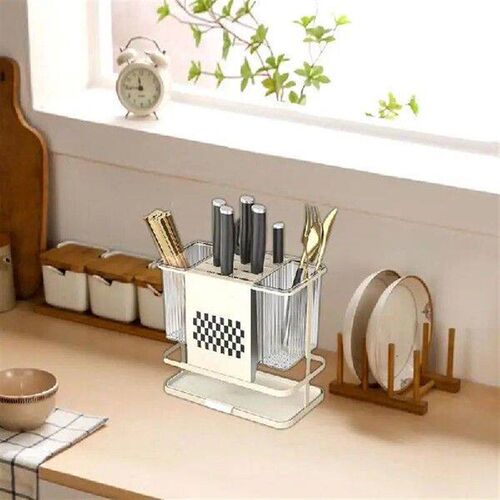 Cutlery Holder Silverware Drying Basket Clear Light Luxury
