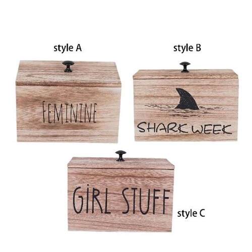 Wooden Desktop Storage Box Wooden Cotton Organizer Sturdy