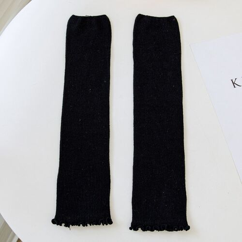 SpringFall Thin Cotton Light Blue Stacked Socks with Lace Tr
