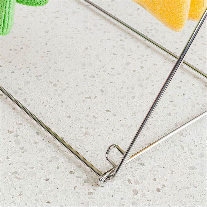 Stainless steel kitchen rag rack drying rack desktop towel - 实物图