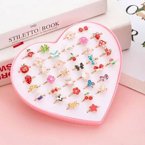 10pcs/lot Love Kids Cute Sweet Rings Design Flower Animal Fa