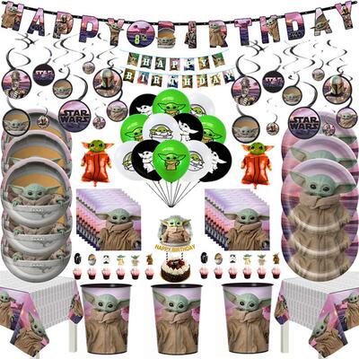 The Mandalorian Baby Yoda Party Supplies Paper Plates Cup Na