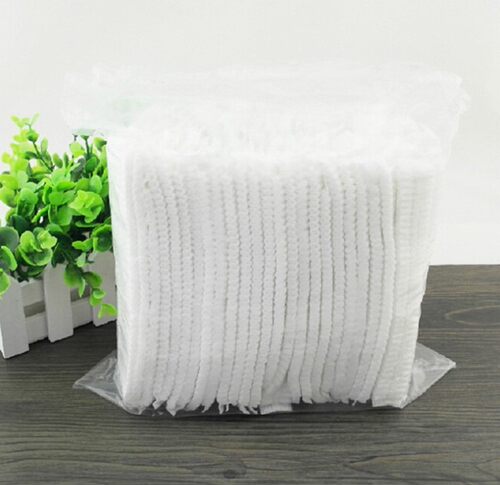100PCS Disposable Hair Shower Cap Non Woven Pleated Anti