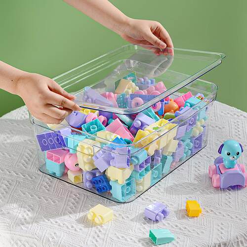 Large Transparent plastic storage box front open Toy clothes