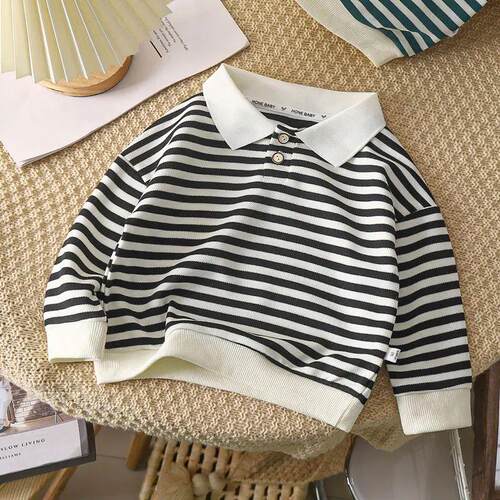 Boys Polo Shirts 2025 Autumn Winter Tops for Kids Long Sleev