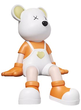 创意公仔爱心背带裤坐姿暴力熊落地大摆件客厅玄关电视柜乔迁礼品