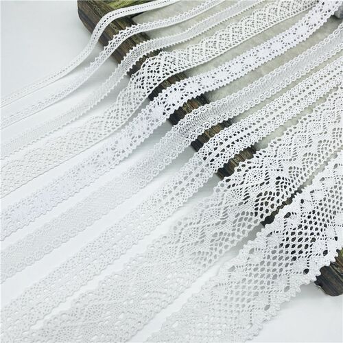 2yards White Cotton Lace Ribbon For Apparel Sewing Fabric Wh
