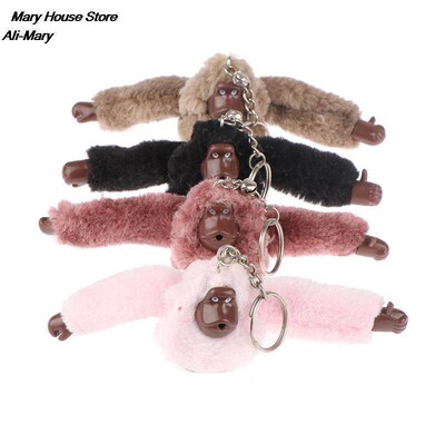 1pc 16*5cm Cute Girl Plush Fur Monkey Toy Key Chain Oranguta