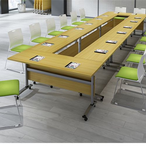 职员折叠培训桌移动员工长条会议桌简约阅览课桌办公拼接条形桌子