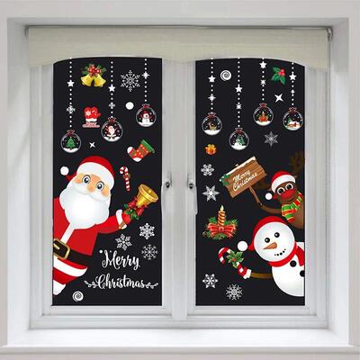 1pcs Christmas Window Glass Electrostatic Sticker Santa Clau