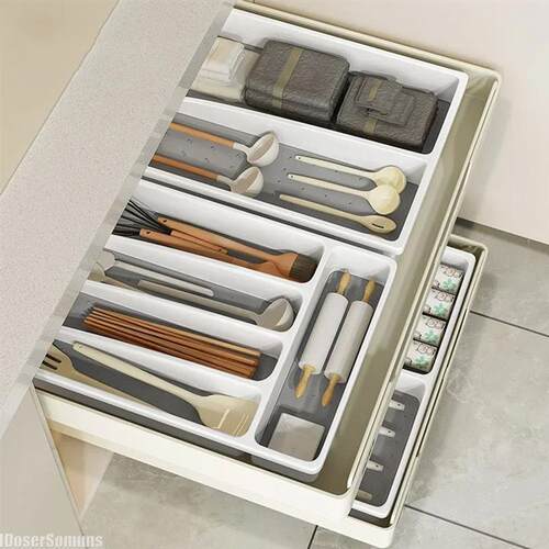 Kitchen Drawer Organizer Silverware Utensil Tray for Flatwar