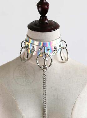 。Alternative adult fun products O-ring laser leather collar