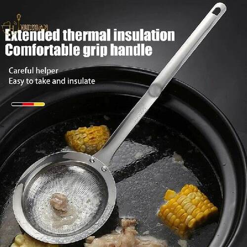 2pcs Fine Mesh Stainless Steel Leaky Spoons with Handles,