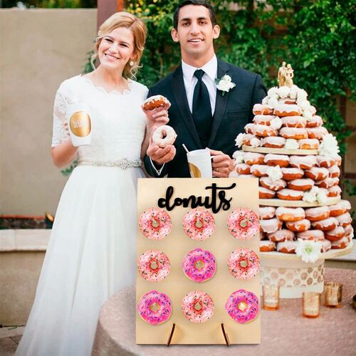 Donut Theme Disposable Tableware Stand Holder Donut Birthday