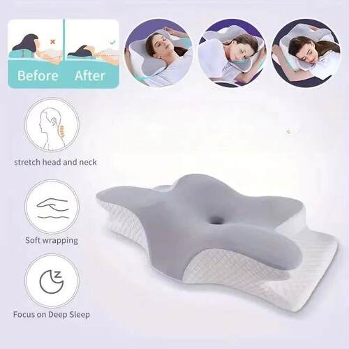 2026 New Solid Color Special-shaped Horn Pillow, Butterfly P