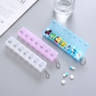 Pill Box Holder Weekly Medicine Storage Organizer Container