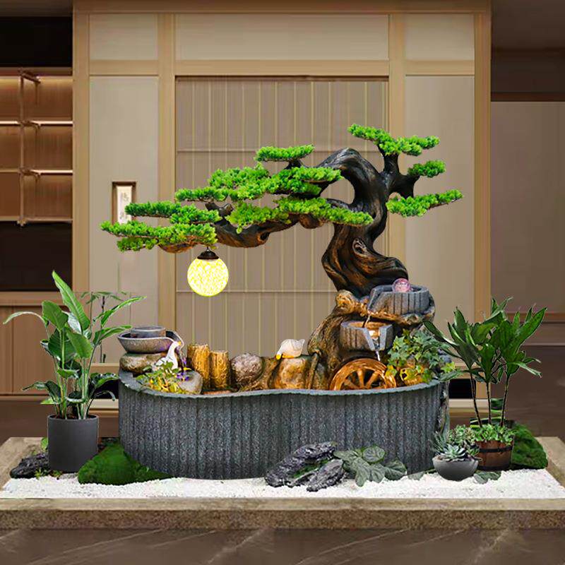 庭院花园田园石磨流水喷泉阳台鱼池循环水装饰造景风水轮落地摆件