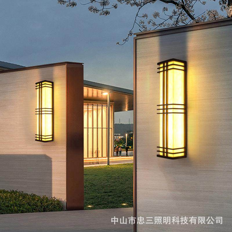 户外壁灯防水庭院灯室外墙别墅大门口现代中山太阳能新中式阳台灯