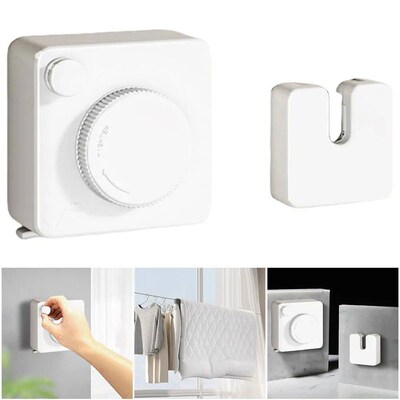 Retractable Aluminum Wall Mounted Clothes Line Waterproof Dr