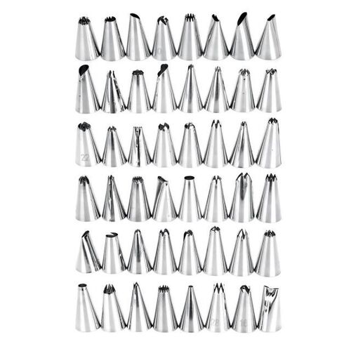 130Pcs Cake Decorating Tools Baking Pastry Bag Tips Round Ca