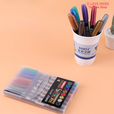 8pc set metalli color Pen Art Marker brush pen mark write St
